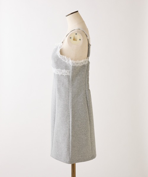 one after another NICE CLAUP（ワンアフターアナザーナイスクラップ）の「【セットで着れる】カットレースキャミワンピース（ワンピース・レディース・ブラック/杢グレー/ライトイエロー・FREE）」の8枚目の写真