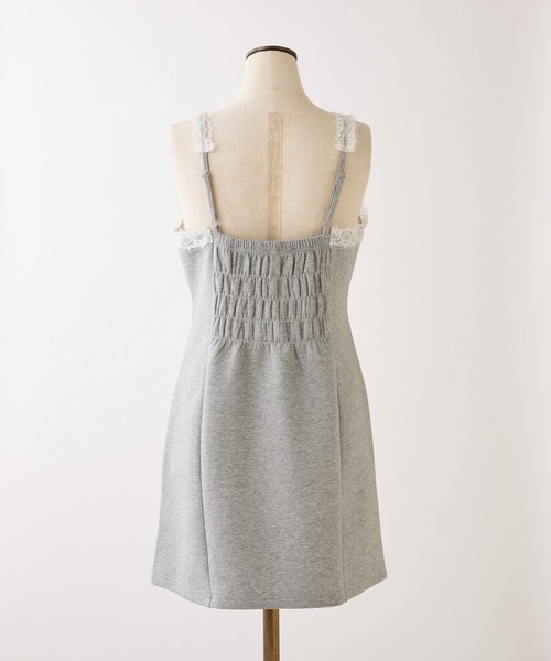 one after another NICE CLAUP（ワンアフターアナザーナイスクラップ）の「【セットで着れる】カットレースキャミワンピース（ワンピース・レディース・ブラック/杢グレー/ライトイエロー・FREE）」の9枚目の写真