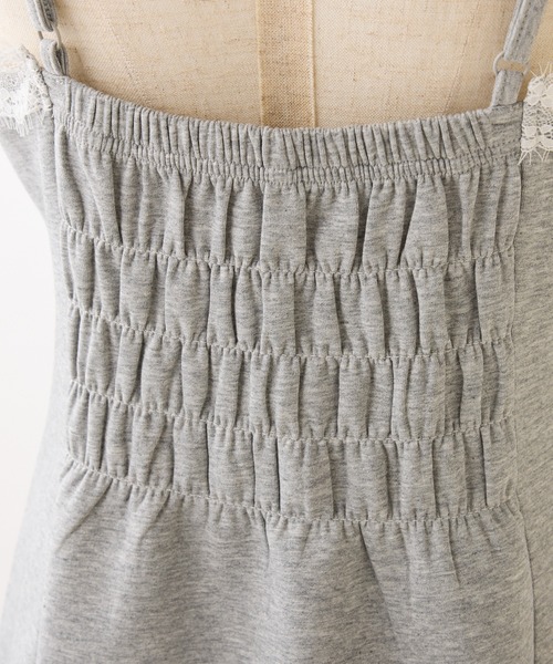 one after another NICE CLAUP（ワンアフターアナザーナイスクラップ）の「【セットで着れる】カットレースキャミワンピース（ワンピース・レディース・ブラック/杢グレー/ライトイエロー・FREE）」の10枚目の写真