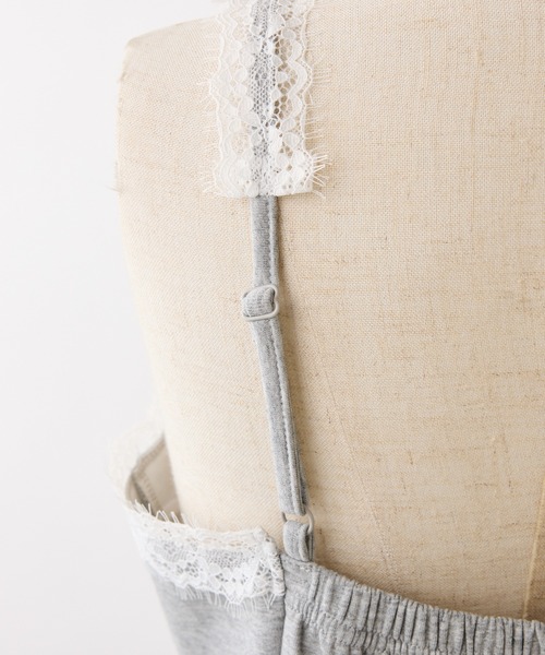 one after another NICE CLAUP（ワンアフターアナザーナイスクラップ）の「【セットで着れる】カットレースキャミワンピース（ワンピース・レディース・ブラック/杢グレー/ライトイエロー・FREE）」の11枚目の写真