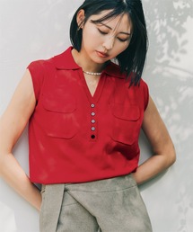 ノースリーブスキッパーポロニット