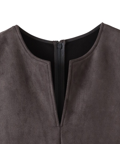 セール】【WEB限定】フェイクスエードワンピース≪洗える