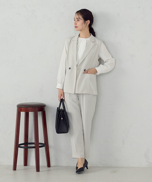 COMME CA ISM(コムサイズム)の「【宮城舞さん着用】ボウタイ風 ブラウス(シャツ/ブラウス・レディース・グレー/ホワイト/ネイビー・LARGE/MEDIUM)」の15枚目の写真