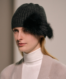 RIDIFI（リディフィ）の「パートリムウールビーニー (チャコール)（ニットキャップ/ビーニー）」