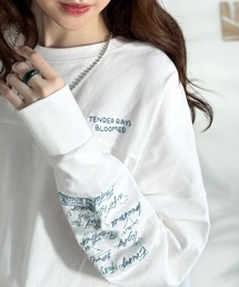 Java（ジャバ）の「《JaVaジャバコラボ》袖を通せば、あなたも輝く。コットン100%刺繍胸元切り替えドルマンロンTEE(長袖)（Tシャツ/カットソー）」