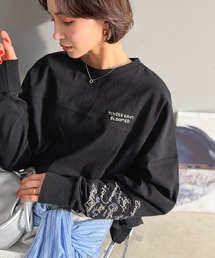 Java（ジャバ）の「《JaVaジャバコラボ》袖を通せば、あなたも輝く。コットン100%刺繍胸元切り替えドルマンロンTEE(長袖)（Tシャツ/カットソー）」