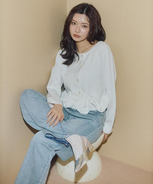 a/mie（アミー）の「＜ａ＞カーブデニム / 1216139203（デニムパンツ・レディース・ネイビー/ブルー・MEDIUM/P/S）」の4枚目の写真