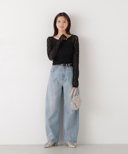 a/mie（アミー）の「＜ａ＞カーブデニム / 1216139203（デニムパンツ・レディース・ネイビー/ブルー・MEDIUM/P/S）」の6枚目の写真