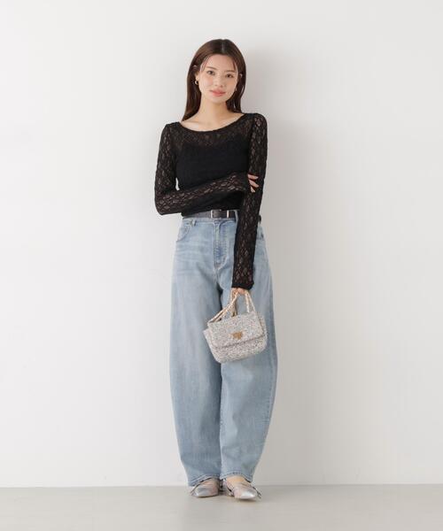 a/mie（アミー）の「＜ａ＞カーブデニム / 1216139203（デニムパンツ・レディース・ネイビー/ブルー・MEDIUM/P/S）」の7枚目の写真