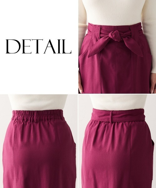 Nissen glamor（ニッセングラマー）の「【グラマーヒップ対応】ストレッチタイトスカート（リボンベルト付）（ホック付）（スカート・レディース・ワインレッド/ネイビー/ブラック・M/L/LL/3L）」の18枚目の写真