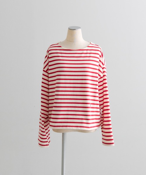 PUAL CE CIN（ピュアルセシン）の「ボーダーショートカットソー（Tシャツ/カットソー・レディース・レッド系/イエロー系/ブラック系・FREE）」の19枚目の写真