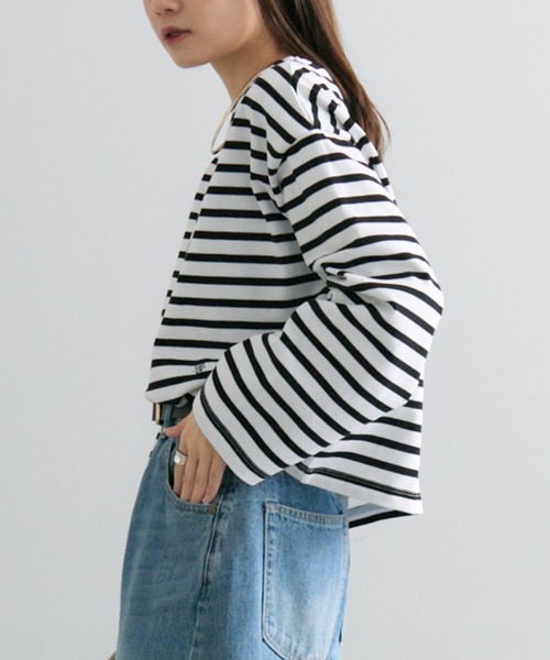 PUAL CE CIN（ピュアルセシン）の「ボーダーショートカットソー（Tシャツ/カットソー・レディース・レッド系/イエロー系/ブラック系・FREE）」の21枚目の写真