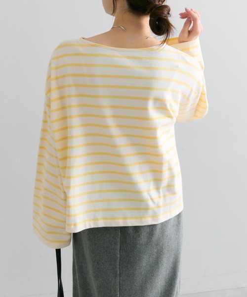 PUAL CE CIN（ピュアルセシン）の「ボーダーショートカットソー（Tシャツ/カットソー・レディース・レッド系/イエロー系/ブラック系・FREE）」の7枚目の写真