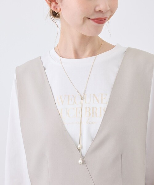 ROPE' PICNIC（ロペピクニック）の「パールトップラリエットネックレス（ネックレス・レディース・ゴールド/シルバー・FREE）」の9枚目の写真