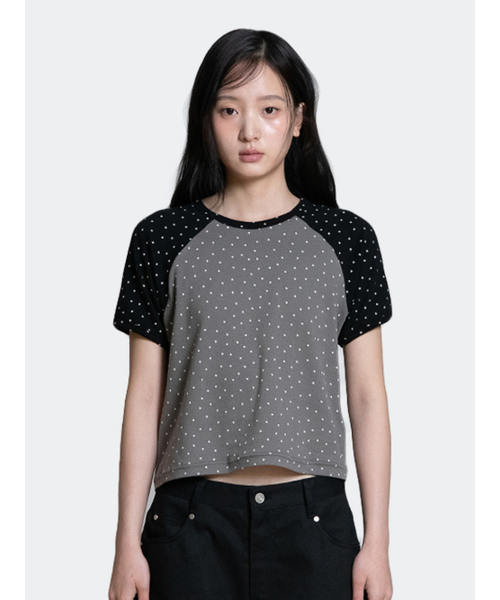 OAFISH(オアフィッシュ)の「MINI STAR RAGLAN T-SHIRT, CHARCOAL(Tシャツ/カットソー・レディース・その他・ONE SIZE)」の1枚目の写真
