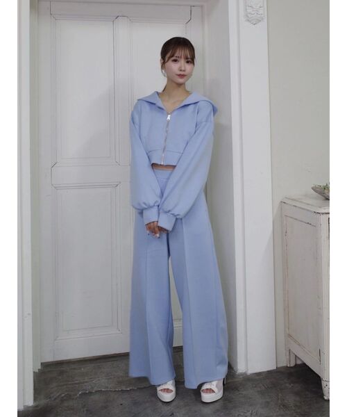 EATME（イートミー）の「【SETUP】センタープレスワイドパンツ（その他パンツ・レディース・アイボリー/ブラック/ブルー/ピンク・FREE）」の5枚目の写真