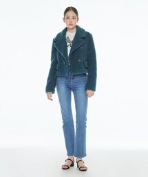 MAKE A TOAST（メイクアトースト）の「[22FW] DUMBLEDORE CROP COAT - Blue green（その他アウター）」