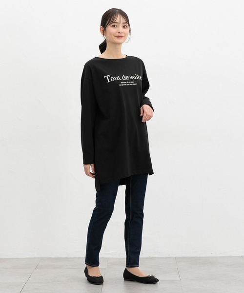 Honeys(ハニーズ)の「ゆるロゴTシャツ(Tシャツ/カットソー・レディース・ライトグレー系/ブラック/ライトブラウン/ライトパープル・F)」の6枚目の写真