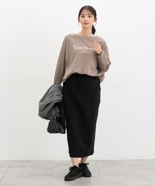 Honeys(ハニーズ)の「ゆるロゴTシャツ(Tシャツ/カットソー・レディース・ライトグレー系/ブラック/ライトブラウン/ライトパープル・F)」の12枚目の写真