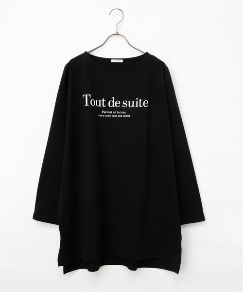 Honeys(ハニーズ)の「ゆるロゴTシャツ(Tシャツ/カットソー・レディース・ライトグレー系/ブラック/ライトブラウン/ライトパープル・F)」の14枚目の写真