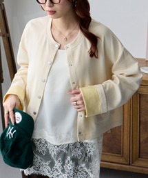 MONO-MART | 【anyway.シリーズ】 配色 スムース カーディガン(カーディガン/ボレロ)