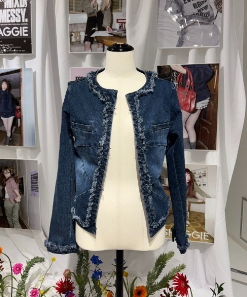 SHAGGIE（シャギー）の「フロント切り替えフリンジジャケット（その他アウター・レディース・ブラック/ブルー・FREE）」の20枚目の写真