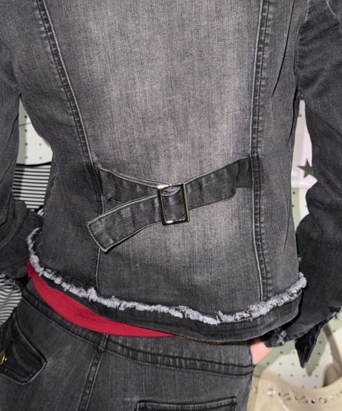 SHAGGIE（シャギー）の「フロント切り替えフリンジジャケット（その他アウター・レディース・ブラック/ブルー・FREE）」の16枚目の写真