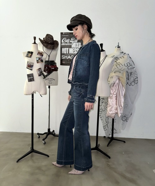 SHAGGIE（シャギー）の「フロント切り替えフリンジジャケット（その他アウター・レディース・ブラック/ブルー・FREE）」の19枚目の写真