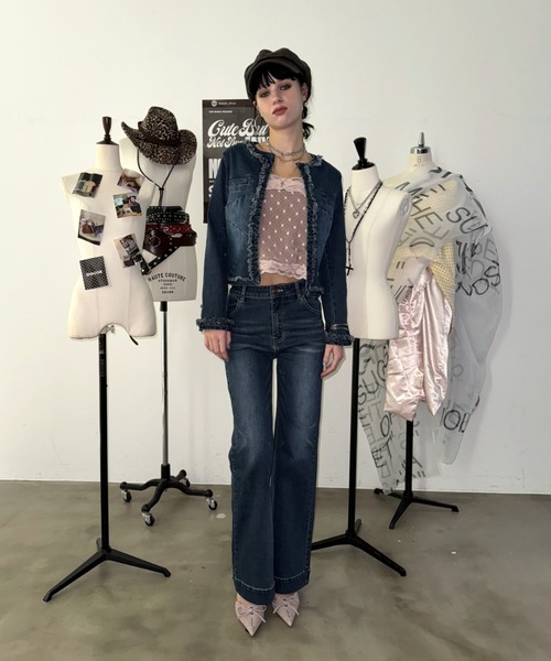 SHAGGIE（シャギー）の「フロント切り替えフリンジジャケット（その他アウター・レディース・ブラック/ブルー・FREE）」の18枚目の写真