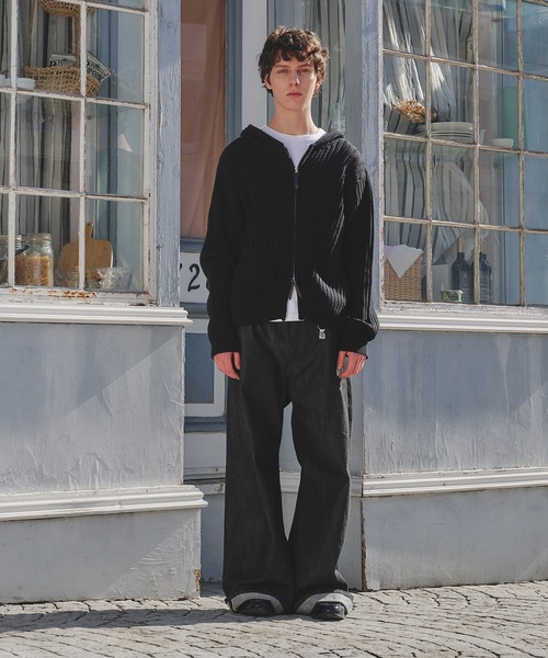 Regen Glanz（レーゲングランツ）の「rib knit double zip hoodie / リブニットダブルジップフーディー（パーカー・メンズ・パープル系その他/ブラック/グリーン系その他・SMALL/LARGE/MEDIUM）」の21枚目の写真