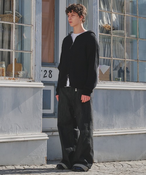 Regen Glanz（レーゲングランツ）の「rib knit double zip hoodie / リブニットダブルジップフーディー（パーカー・メンズ・パープル系その他/ブラック/グリーン系その他・SMALL/LARGE/MEDIUM）」の22枚目の写真