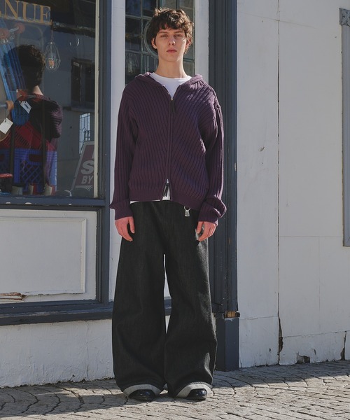 Regen Glanz（レーゲングランツ）の「rib knit double zip hoodie / リブニットダブルジップフーディー（パーカー・メンズ・パープル系その他/ブラック/グリーン系その他・SMALL/LARGE/MEDIUM）」の12枚目の写真