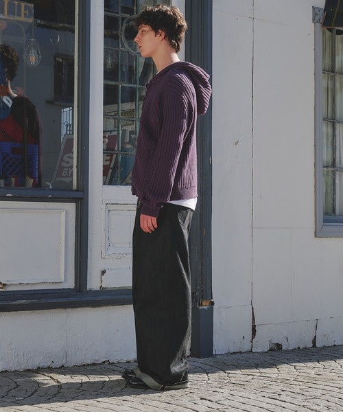 Regen Glanz（レーゲングランツ）の「rib knit double zip hoodie / リブニットダブルジップフーディー（パーカー・メンズ・パープル系その他/ブラック/グリーン系その他・SMALL/LARGE/MEDIUM）」の14枚目の写真