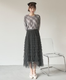 チュールフリルスカート