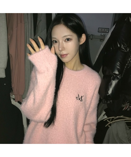 MUCENT(ムセント)の「ベルラアンゴラハンドウォーマーニット 男女共用 (6カラー)(ニット/セーター・レディース・アイボリー/PINK/グリーン/スカイブルー/ブラック/ライトグレー・FREE)」の6枚目の写真