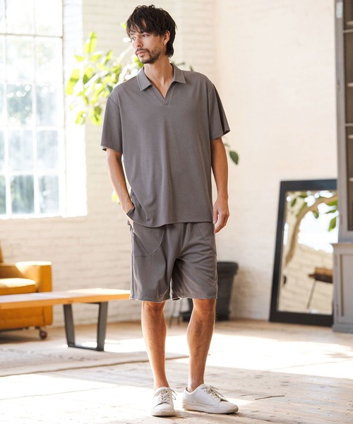 CAMBIO（カンビオ）の「mhs2513- Honeycomb Like Skipper Polo Shirt スキッパーポロシャツ(2026GIM-004)（ポロシャツ・メンズ・チャコール/ブラック/ホワイト・S/M/L）」の8枚目の写真