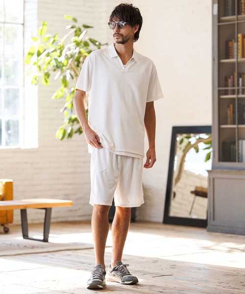 CAMBIO（カンビオ）の「mhs2513- Honeycomb Like Skipper Polo Shirt スキッパーポロシャツ(2026GIM-004)（ポロシャツ・メンズ・チャコール/ブラック/ホワイト・S/M/L）」の13枚目の写真