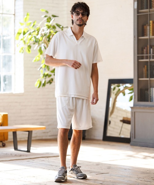 CAMBIO（カンビオ）の「mhs2513- Honeycomb Like Skipper Polo Shirt スキッパーポロシャツ(2026GIM-004)（ポロシャツ・メンズ・チャコール/ブラック/ホワイト・S/M/L）」の14枚目の写真