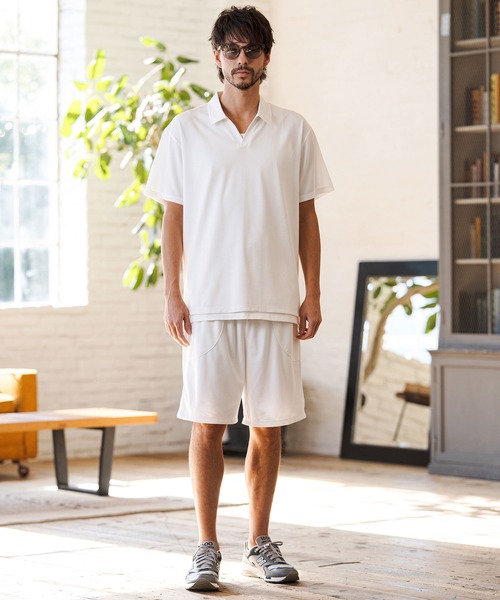 CAMBIO（カンビオ）の「mhs2513- Honeycomb Like Skipper Polo Shirt スキッパーポロシャツ(2026GIM-004)（ポロシャツ・メンズ・チャコール/ブラック/ホワイト・S/M/L）」の15枚目の写真