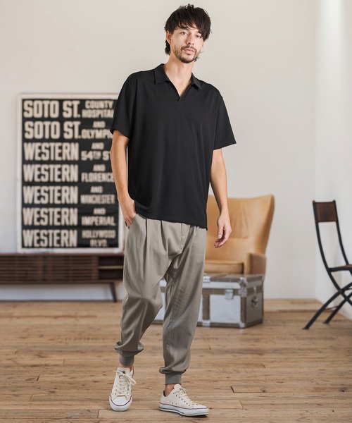 CAMBIO（カンビオ）の「mhs2513- Honeycomb Like Skipper Polo Shirt スキッパーポロシャツ(2026GIM-004)（ポロシャツ・メンズ・チャコール/ブラック/ホワイト・S/M/L）」の19枚目の写真