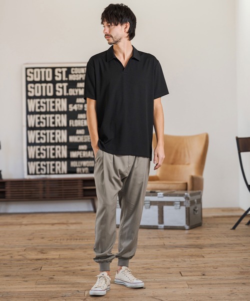 CAMBIO（カンビオ）の「mhs2513- Honeycomb Like Skipper Polo Shirt スキッパーポロシャツ(2026GIM-004)（ポロシャツ・メンズ・チャコール/ブラック/ホワイト・S/M/L）」の20枚目の写真