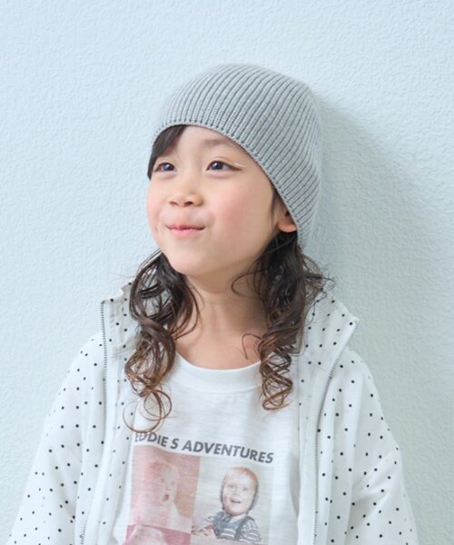 CIAOPANIC TYPY（チャオパニックティピー）の「【KIDS】コットンリブニットビーニー（ニットキャップ/ビーニー・キッズ・ネイビー/グレー/オフホワイト/イエロー・ONE SIZE）」の10枚目の写真