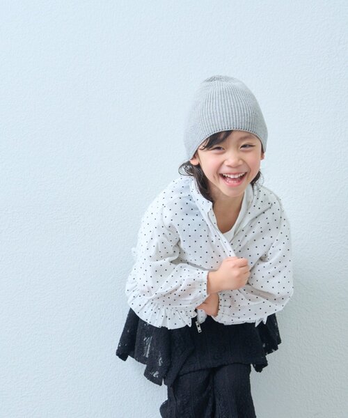 CIAOPANIC TYPY（チャオパニックティピー）の「【KIDS】コットンリブニットビーニー（ニットキャップ/ビーニー・キッズ・ネイビー/グレー/オフホワイト/イエロー・ONE SIZE）」の11枚目の写真