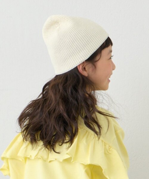 CIAOPANIC TYPY（チャオパニックティピー）の「【KIDS】コットンリブニットビーニー（ニットキャップ/ビーニー・キッズ・ネイビー/グレー/オフホワイト/イエロー・ONE SIZE）」の8枚目の写真