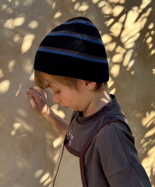 CIAOPANIC TYPY（チャオパニックティピー）の「【KIDS】コットンリブニットビーニー（ニットキャップ/ビーニー・キッズ・ネイビー/グレー/オフホワイト/イエロー・ONE SIZE）」の12枚目の写真