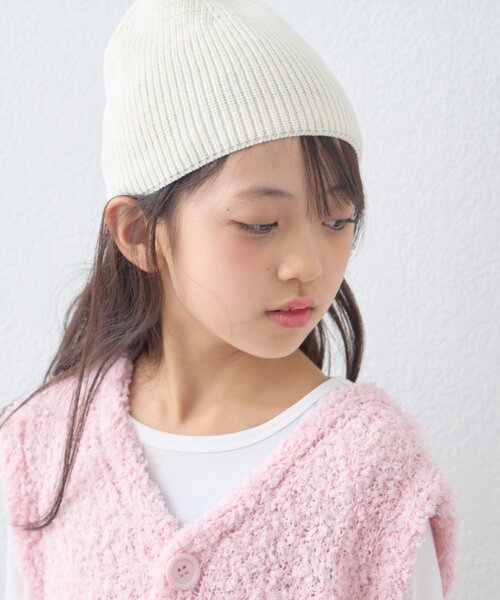 CIAOPANIC TYPY（チャオパニックティピー）の「【KIDS】コットンリブニットビーニー（ニットキャップ/ビーニー・キッズ・ネイビー/グレー/オフホワイト/イエロー・ONE SIZE）」の13枚目の写真
