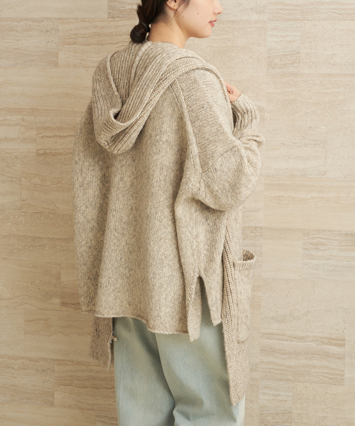 plage（プラージュ）の「3G ミックスフードマフラー（ストール/ショール・レディース・ブラウン/ベージュ・FREE）」の17枚目の写真