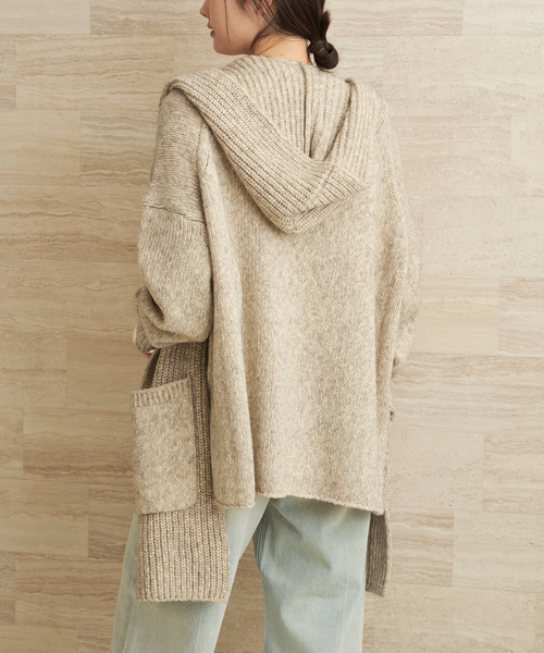 plage（プラージュ）の「3G ミックスフードマフラー（ストール/ショール・レディース・ブラウン/ベージュ・FREE）」の18枚目の写真