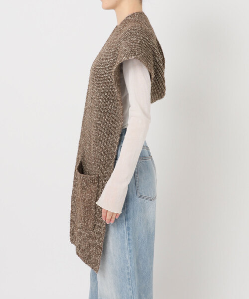 plage（プラージュ）の「3G ミックスフードマフラー（ストール/ショール・レディース・ブラウン/ベージュ・FREE）」の20枚目の写真