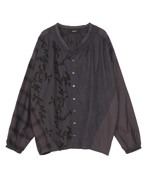 ZUCCa（ズッカ）の「DOCKING PIECE DYE / S（シャツ/ブラウス・レディース・ブルー/ベージュ/ダークグレー・M size）」の2枚目の写真